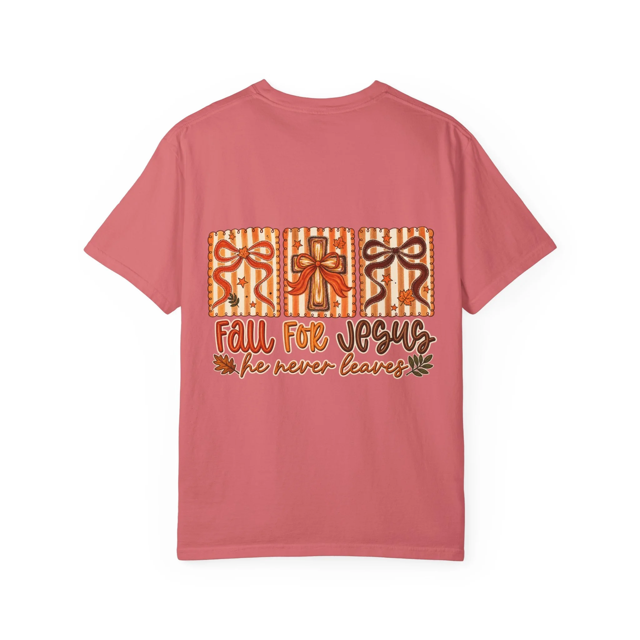 Fall for Jesus He Never Leaves Faith Tee 🍂✝️🤎
