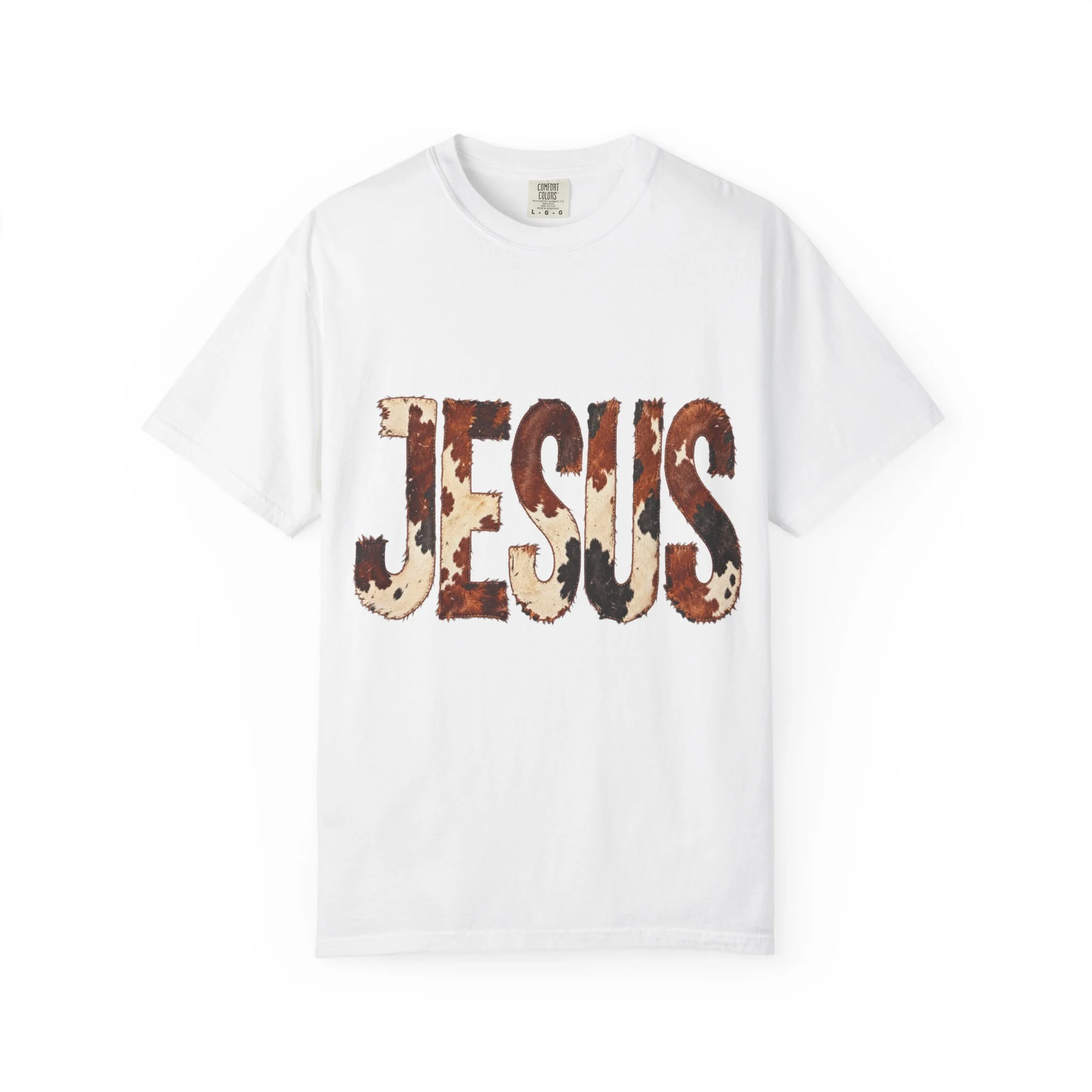 JESUS Cowhide Western Faith Tee 🤎✝️🐄