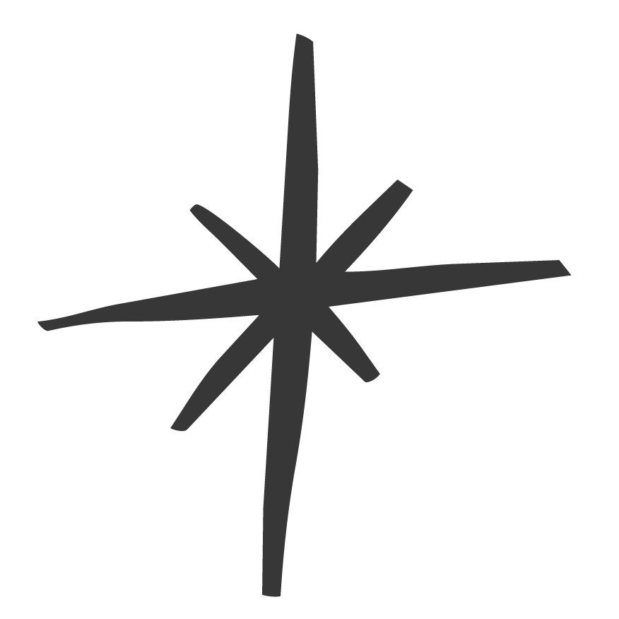 Illustration of a star with eight points.