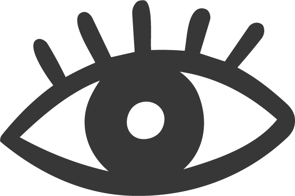 Illustration of a stylized eye with eyelashes.