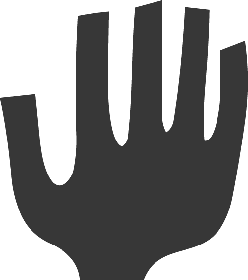 Illustration of a hand with five fingers extended upward.
