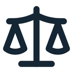 Icon of a balance scale symbolizing justice or fairness.
