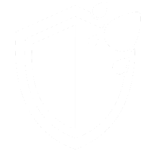 A shield with three water droplets hovering above it.