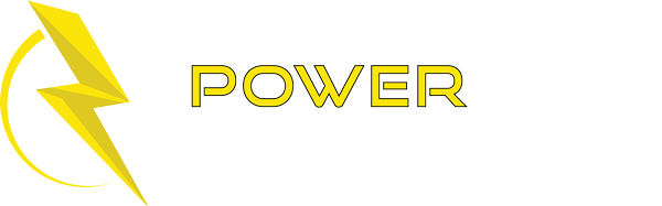 Powertech Generators logo featuring a yellow lightning bolt inside a circle with the company name in black and white text.