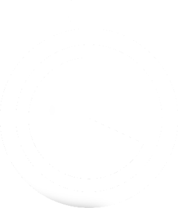 A white stopwatch with a round face and black interior, showing the time.