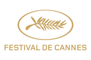 Festival de Cannes logo with a palm branch inside an oval and text below reading 'FESTIVAL DE CANNES'
