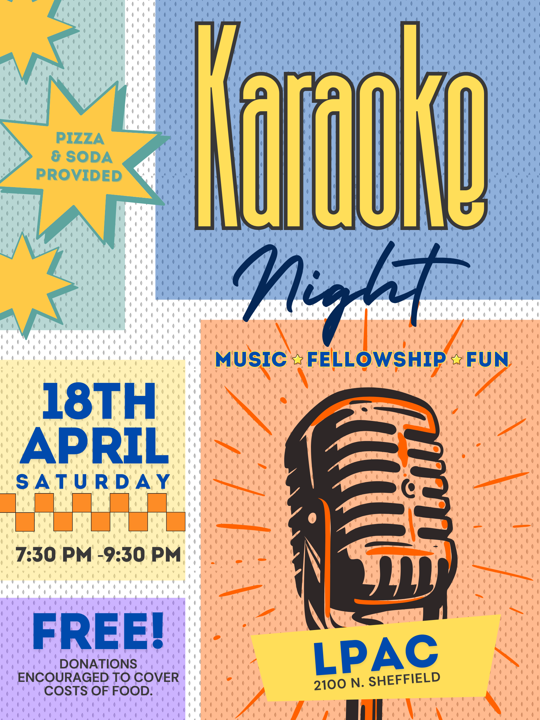 LPAC Karaoke Night, Saturday April 18, 7:30pm