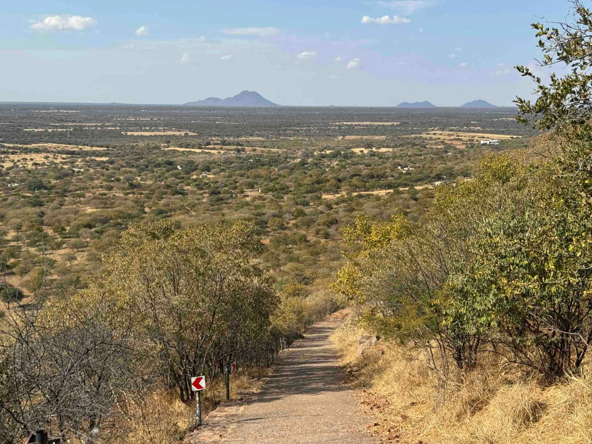 Tlokweng Hill in Botswana with view onto Tlokweng and Modipane and hills