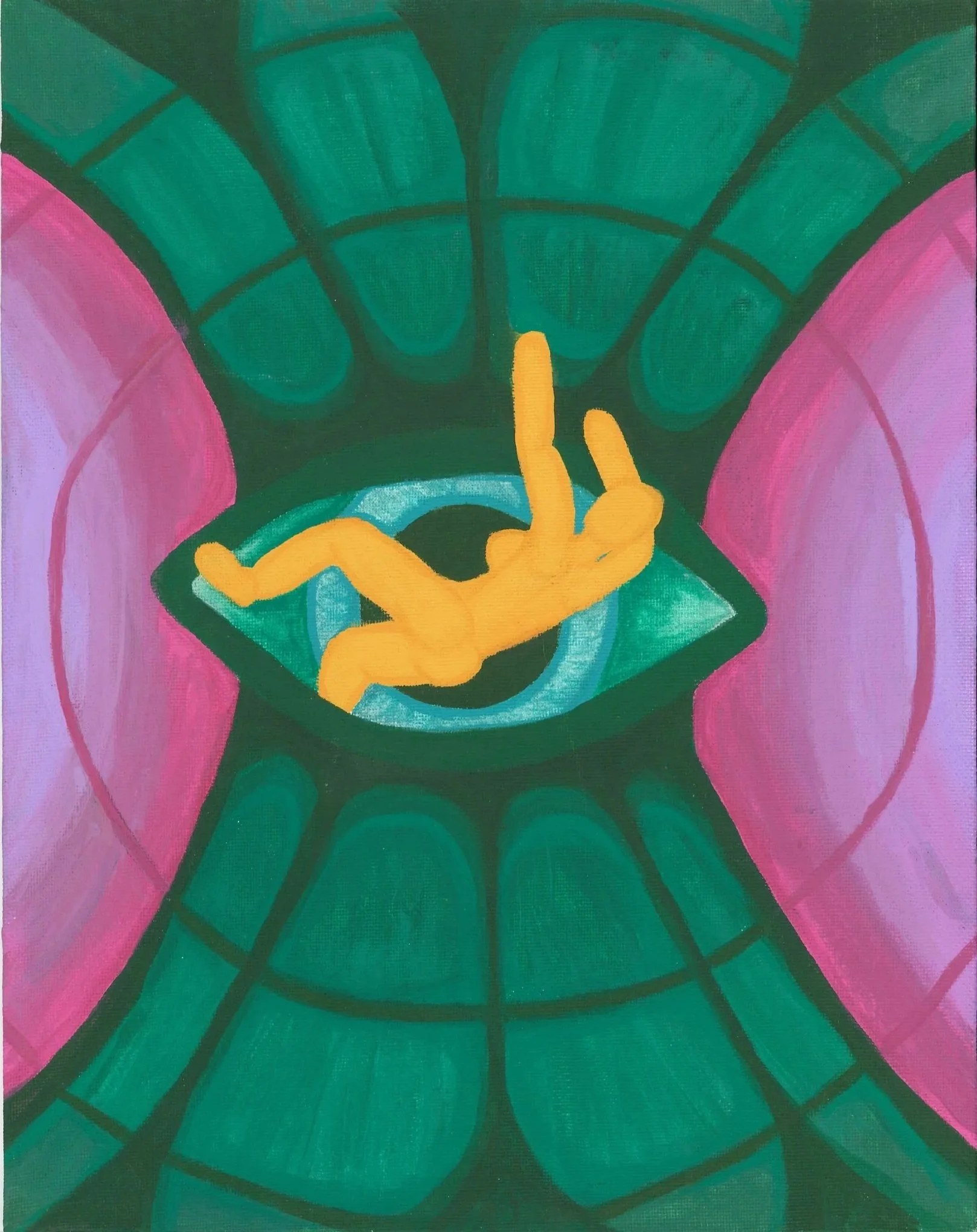 Free Falling, Acrylic Paint on Canvas