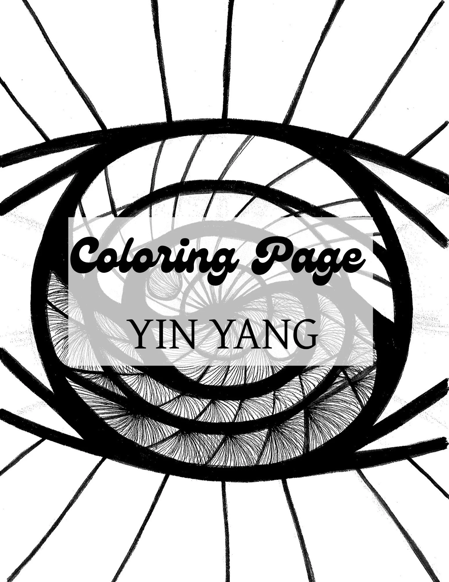 Yin Yang Coloring Page