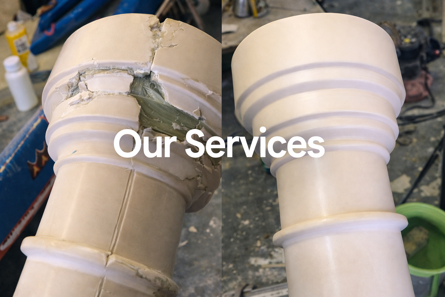 fibreglass /grp pillar wall repair