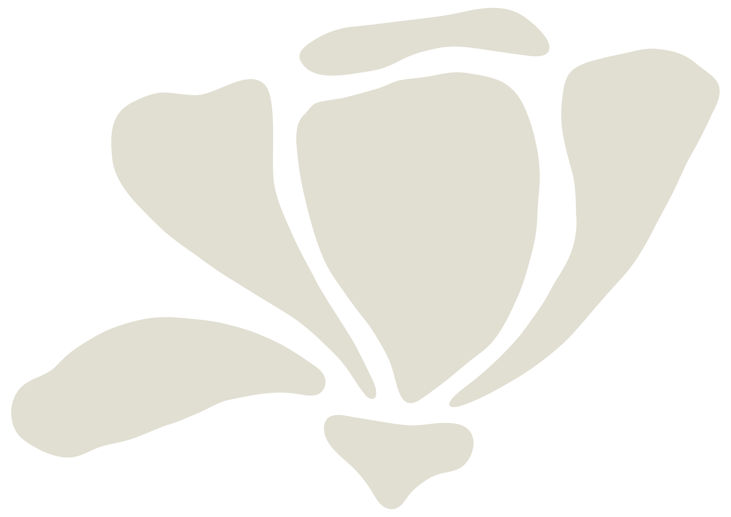 A stylized illustration of a flower with five large, rounded petals and a small base.