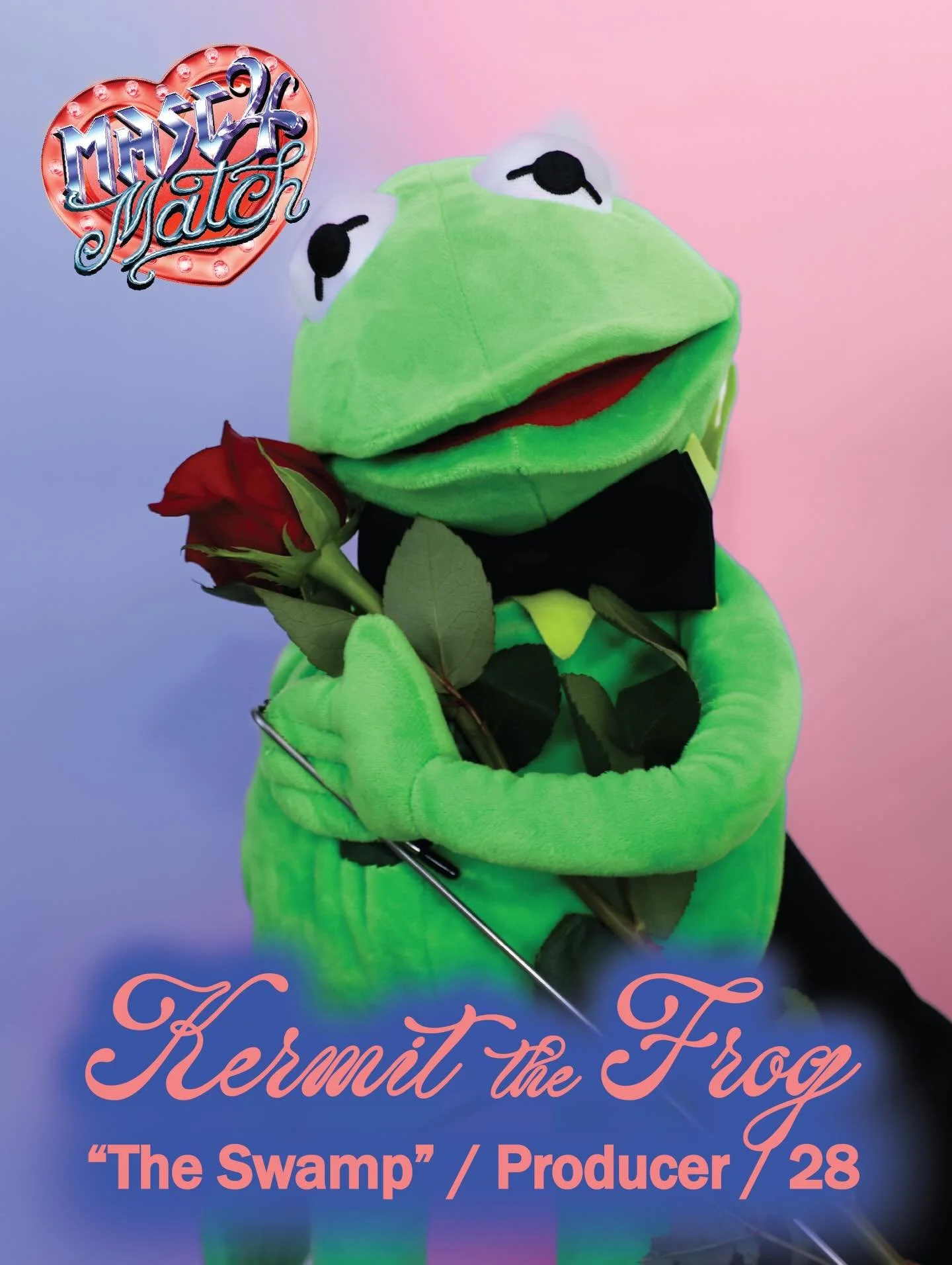 The 3rd and final BUTCHELOR on MASC4MATCH - THE DRAG KING DATING GAME SHOW ✨💘 is here for all the lovers and dreamers

Put your hand(s) together for TRAVIS RANDY TRAVIS as KERMIT THE FROG 🐸🌈🪕

We all know it's not easy being green, and even frogs