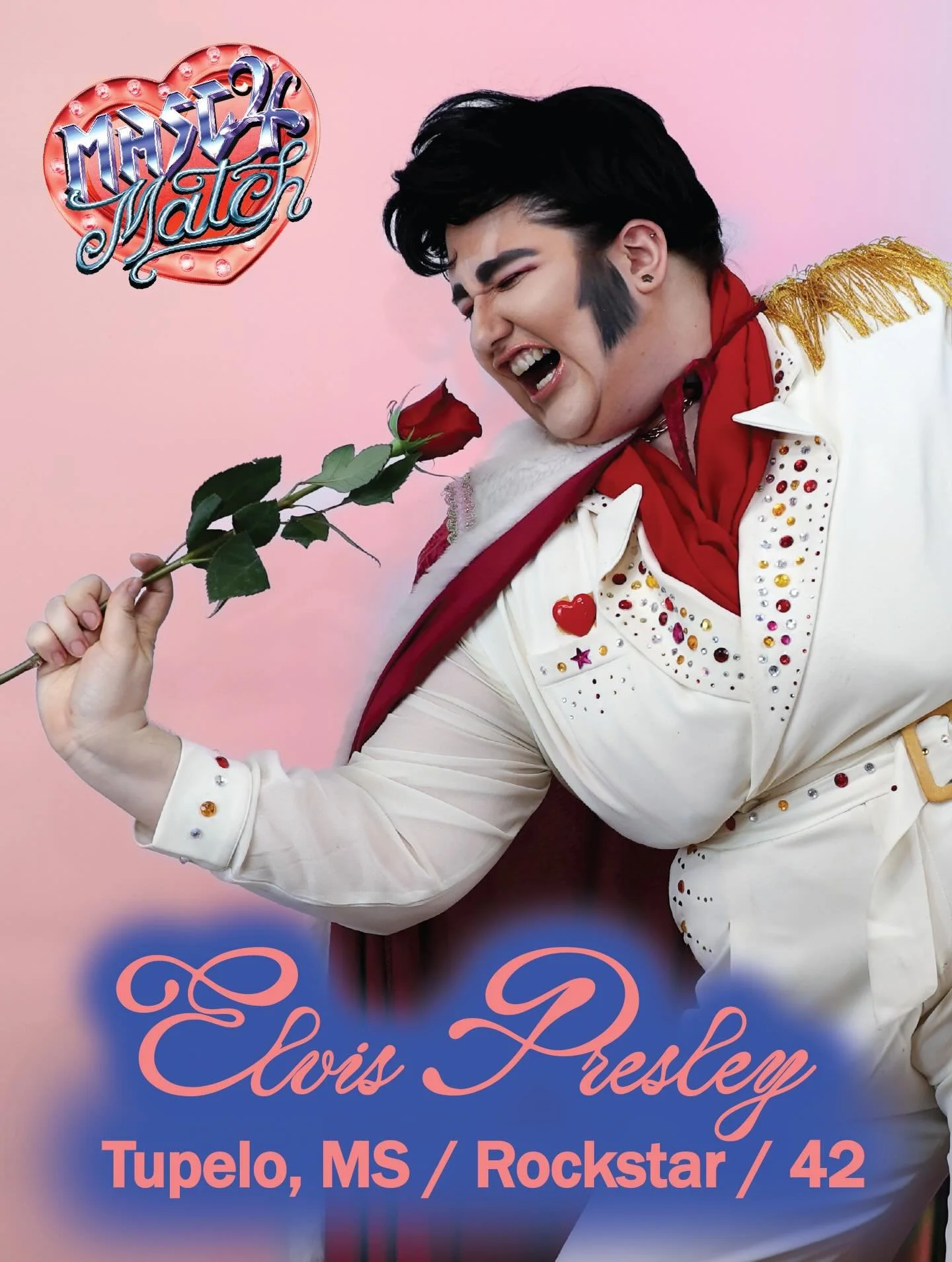 Our next dashing BUTCHELOR on MASC4MATCH - THE DRAG KING DATING GAME SHOW ‼️🎰 is already a household name...

Start screaming and shouting for FLEX BROJAS as ELVIS PRESLEY ❤️&zwj;🔥⚡️🎸

The king himself is back from the dead just 7 days ago, and th