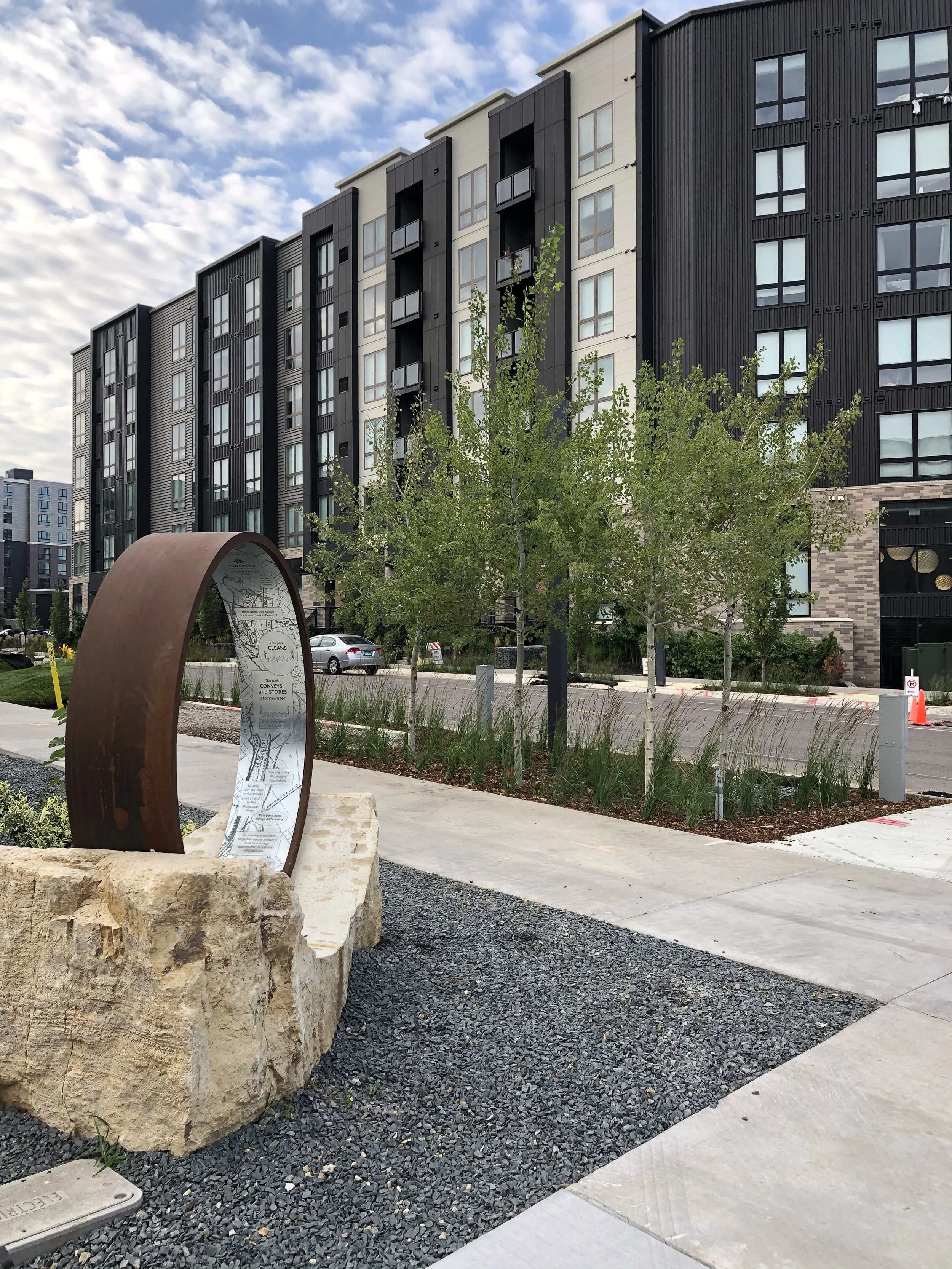 Plantings adjacent to Stormwater System and Park near The Link Apartments