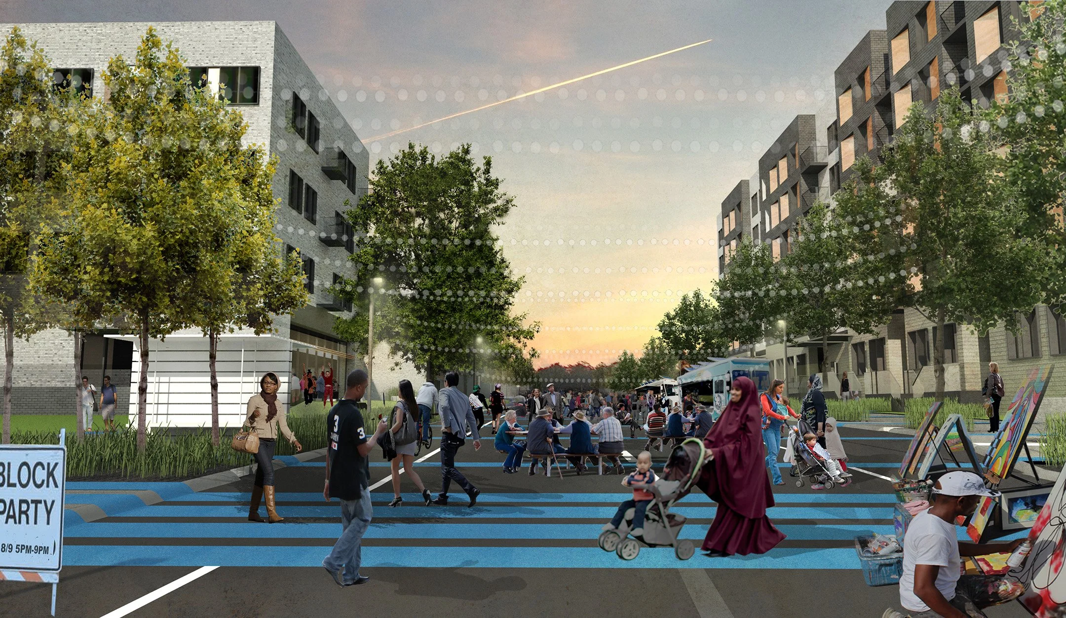 Rendering of proposed Green 4th Street Enhancements 