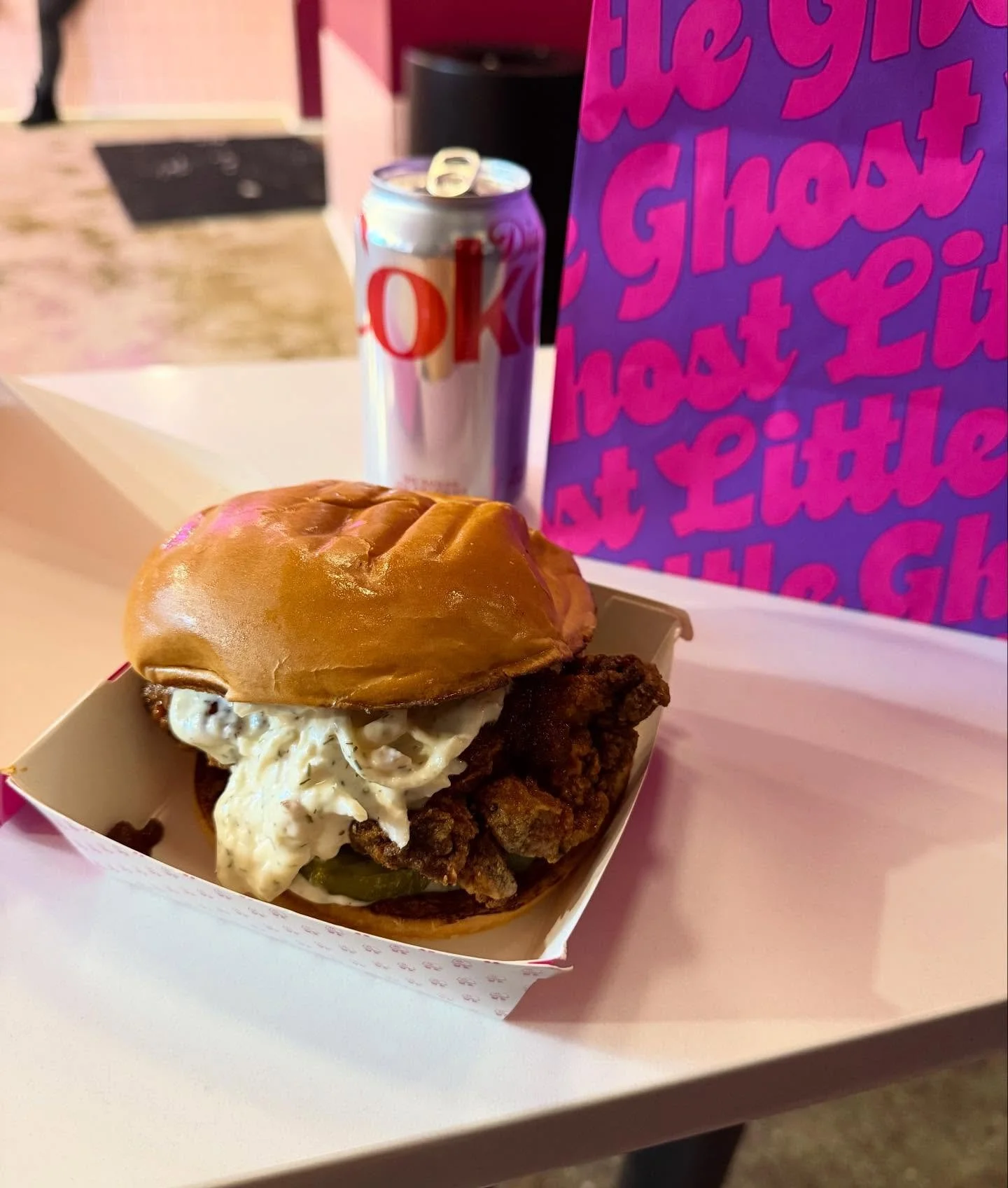 Little Ghost&rsquo;s Nashville Chicken Sandwich in Ferndale! Soooo good! 🍔🍗👻