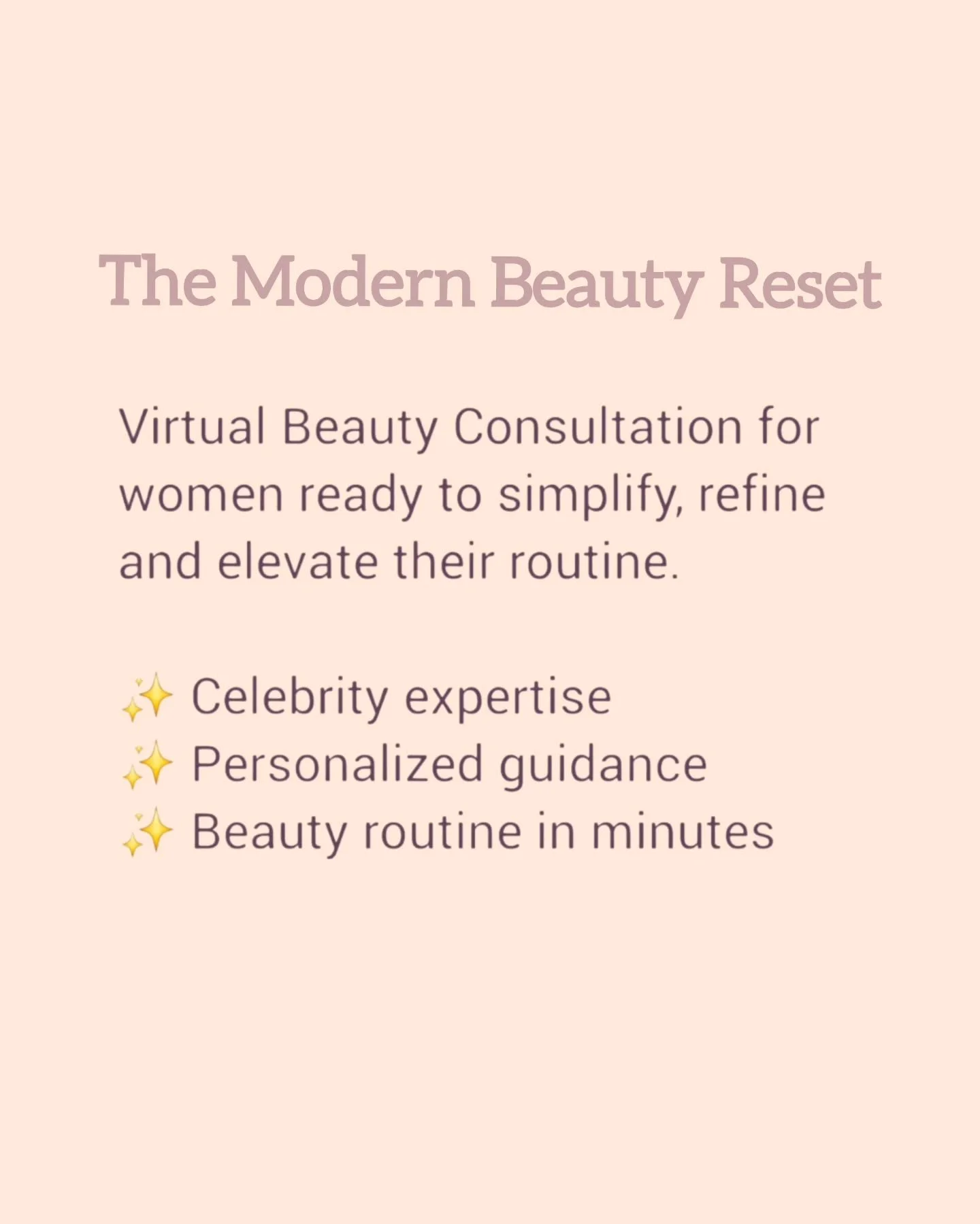 Nobody tells you this, but most women don&rsquo;t need more makeup &mdash; they need a better system. ✨

The Modern Beauty Reset was designed to simplify your routine, elevate your confidence, and help you finally understand what actually works for Y