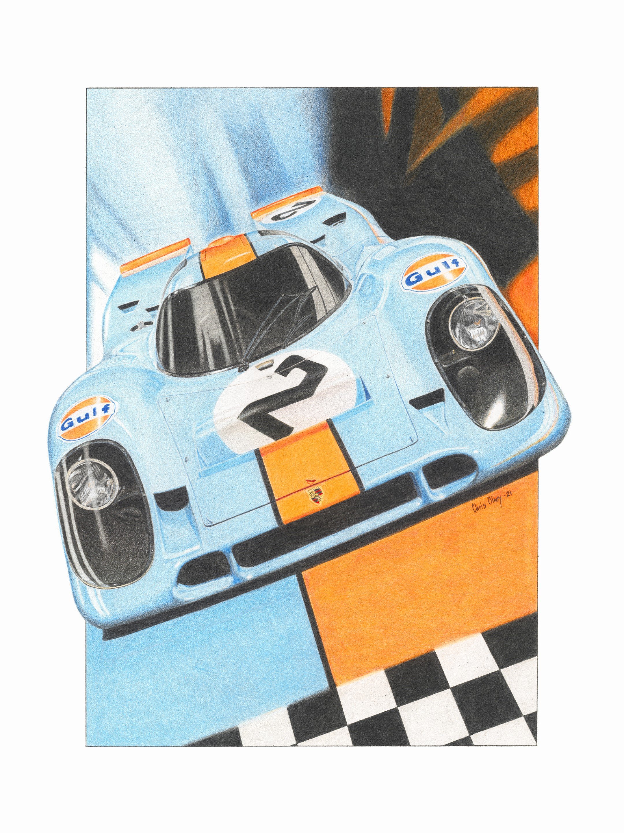 Gulf Racing 917 Porsche Art Print