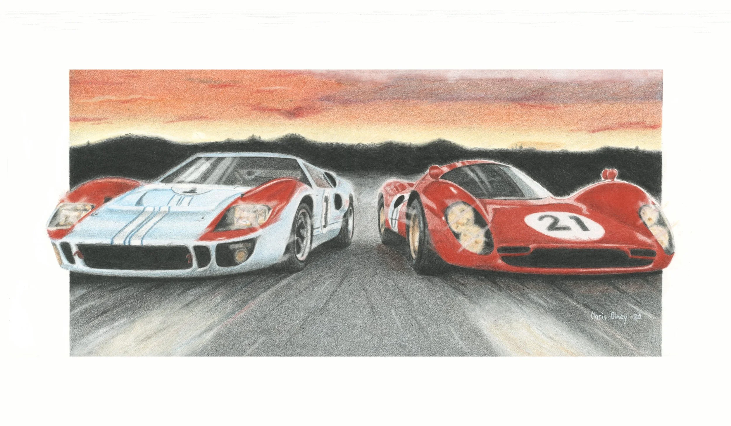 Ford vs Ferrari Art Print