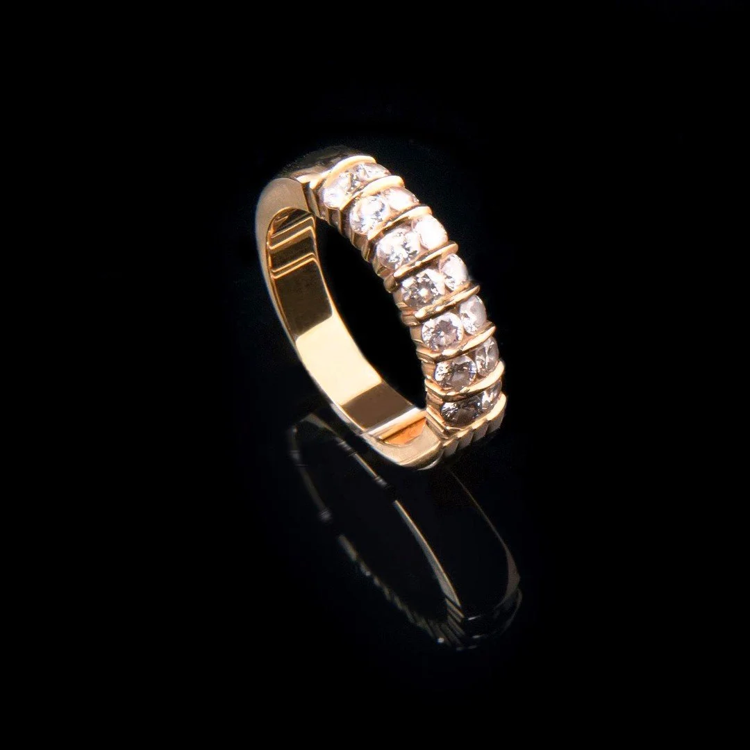 diamond encrusted 14k yellow gold wedding band from Mr Jeweller.jpg