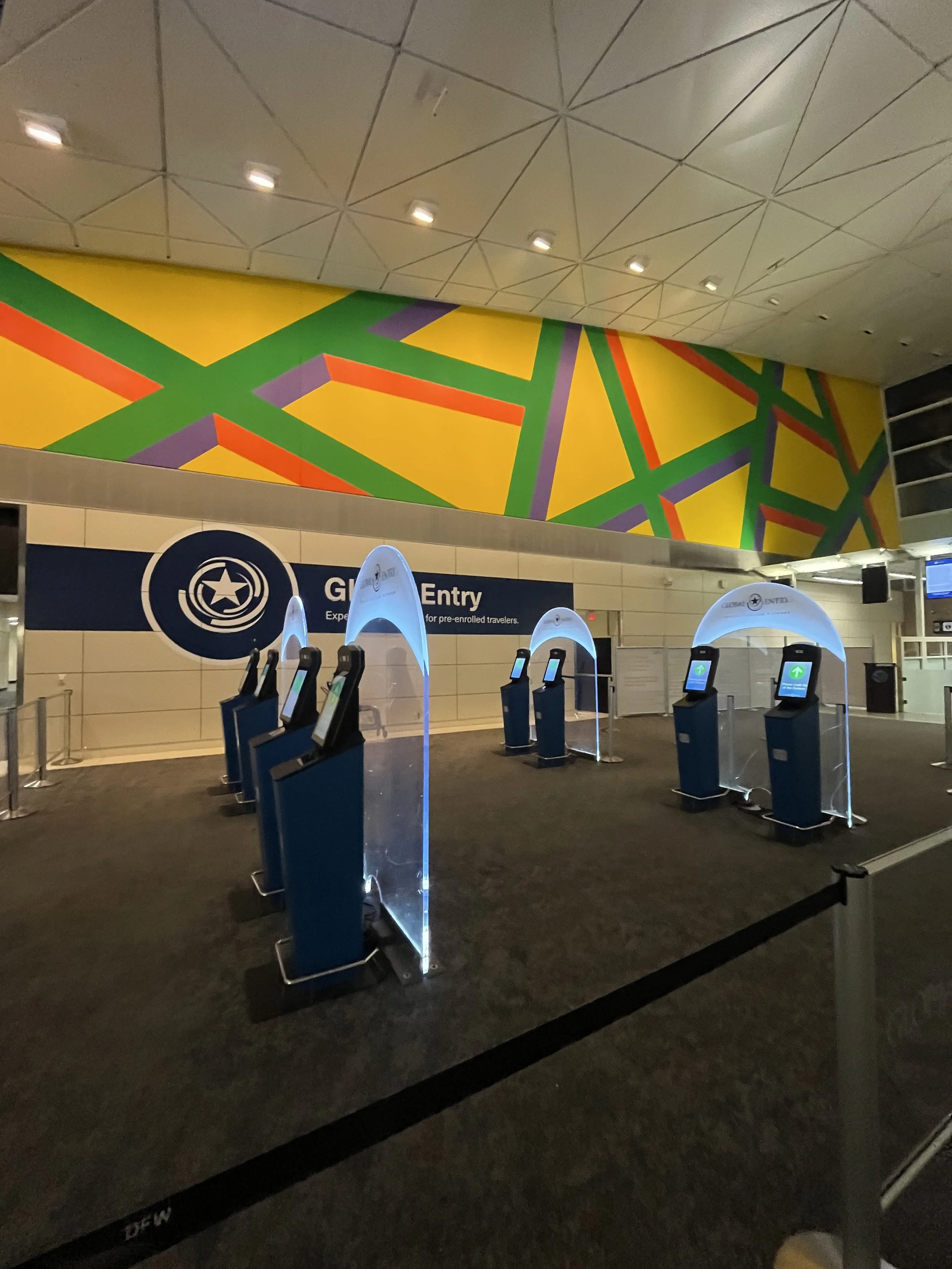 After treatment photo of Untitled (North) by Sol Lewitt, Dallas Fort Worth Airport, Texas 