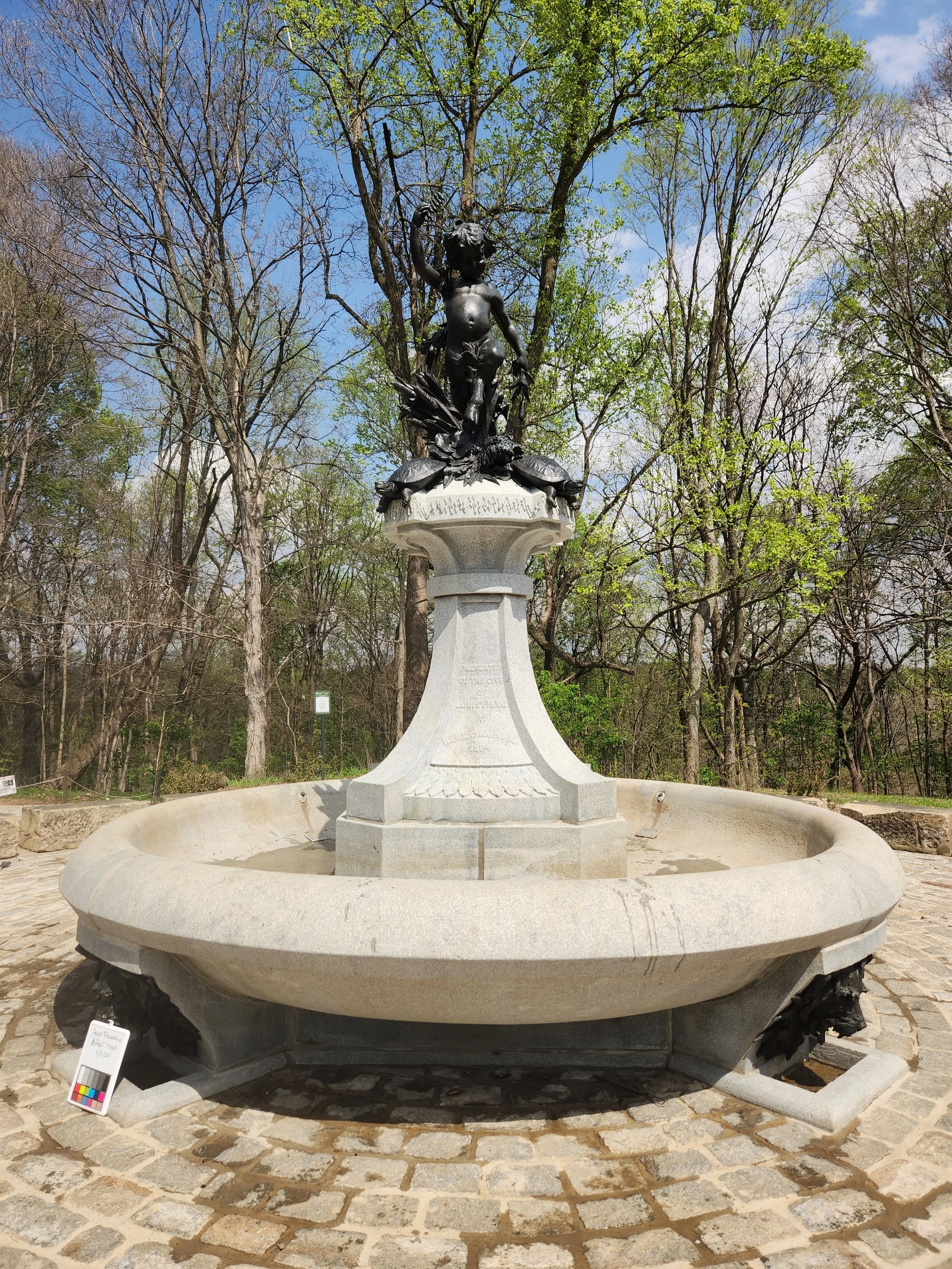 After treatment photo of Pan/Hogan's Fountain by Enid Yandell, City of Louisville, Kentucky