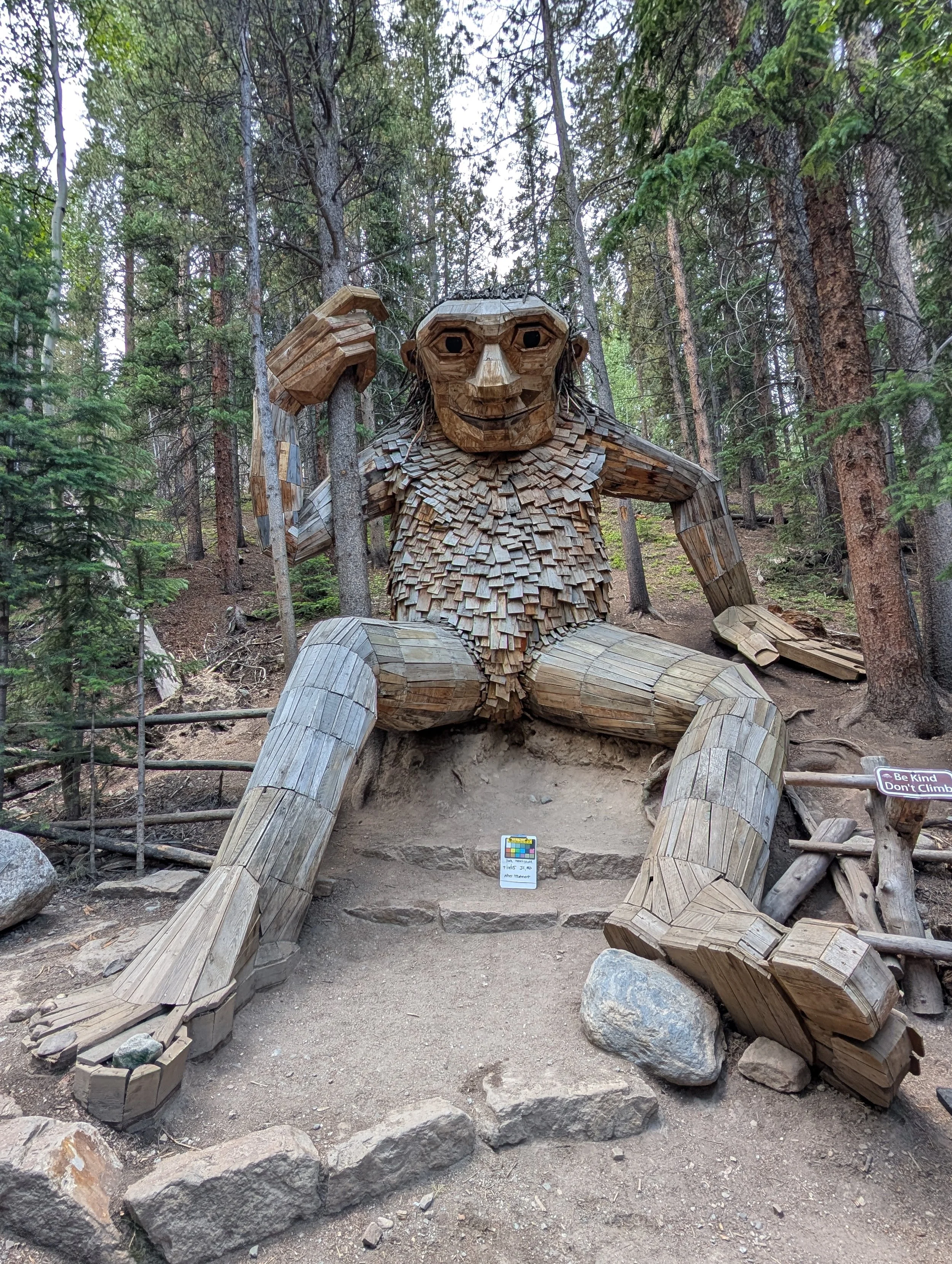 After treatment photo of Isak Heartstone by Thomas Dambo, Breckenridge Creative Arts