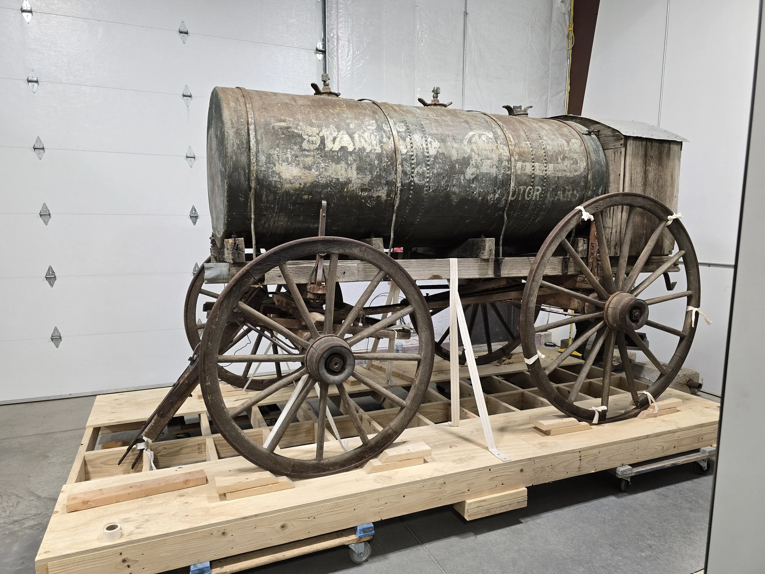 After treatment photo of Historic Standard Oil Wagon, Douglas County History Repository 