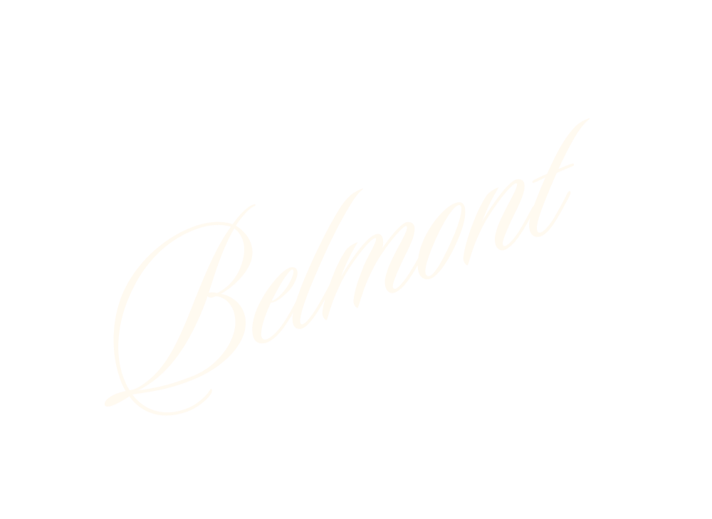 Stylized white text spelling 'Belmont' on a black background.