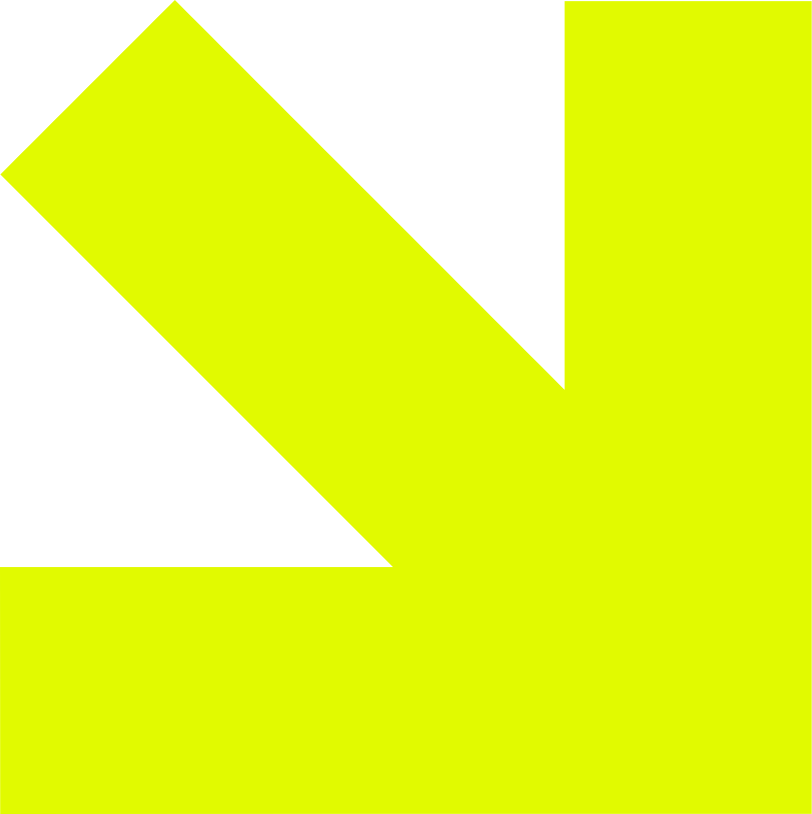 A yellow background with black and yellow geometric shapes, including a large arrow pointing to the right.