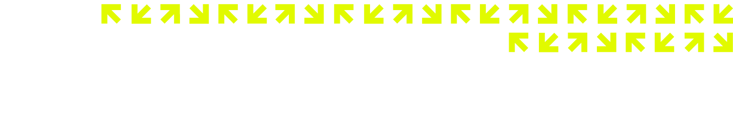 A pattern of yellow arrow shapes on a black background arranged in rows with some arrow shapes pointing right and some pointing left.