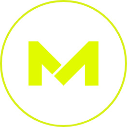 Marquis Murray's logo: a bright yellow-green stylized letter M in the center, enclosed by a thin yellow-green border.