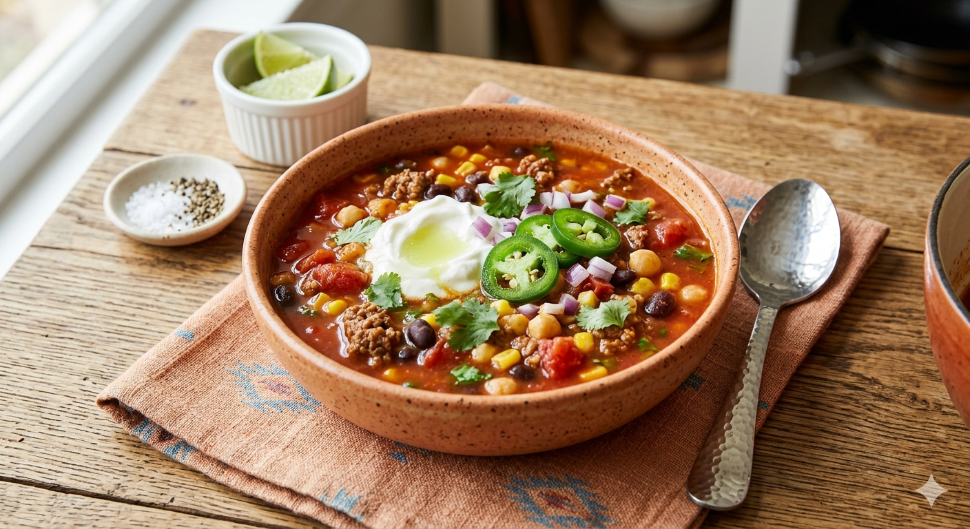 The Vibrant Adobe: Hearty Mexican Beef &amp; Bean Soup