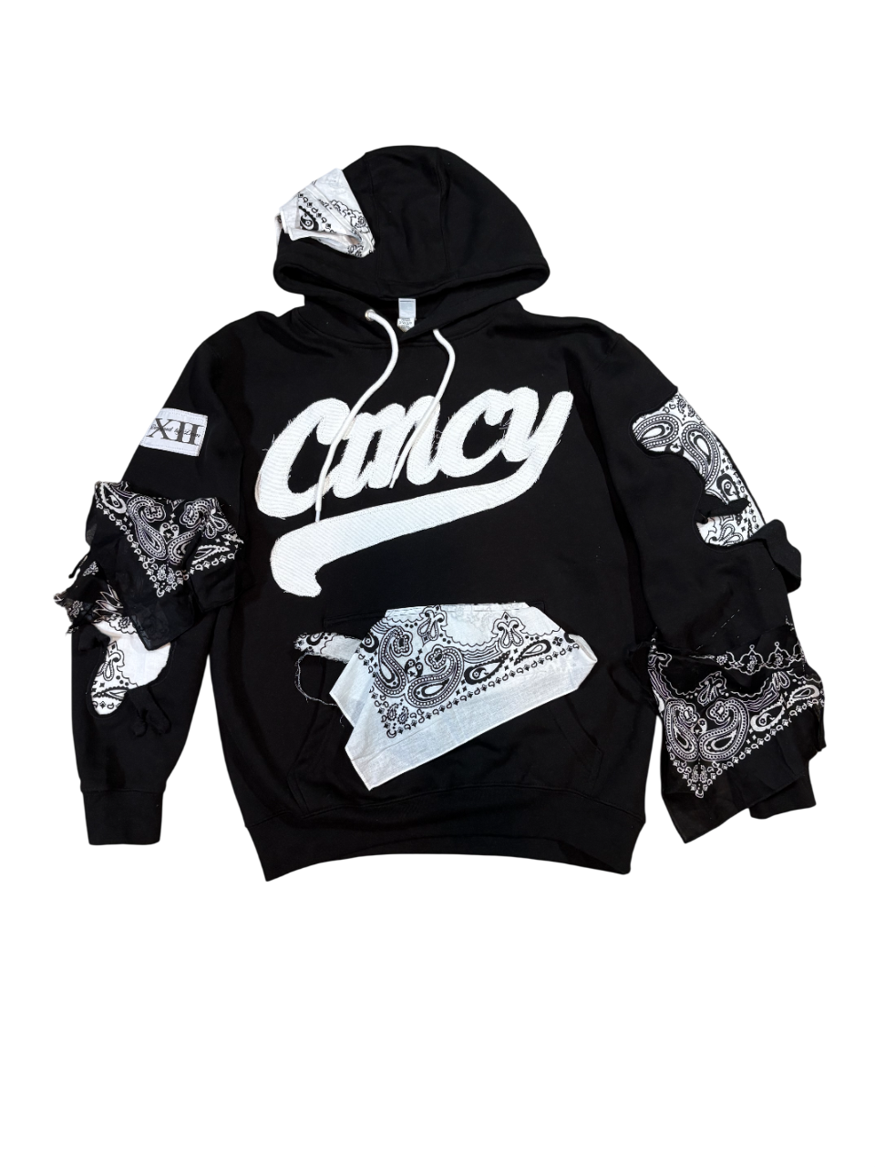 Black & White Bandana Hoodie