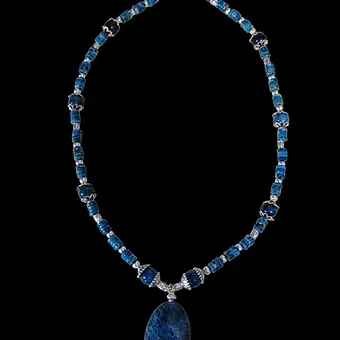 Blue Blossom Agate Pendant Necklace