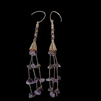 Purple Amethyst Dangle Earrings