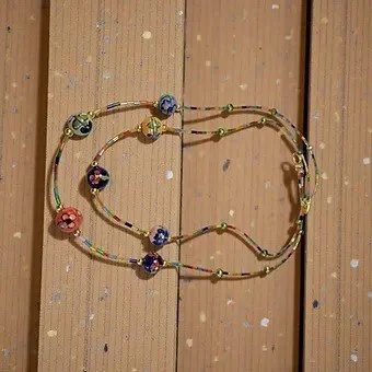 N052_Multicolor, Multi-String Floral Ceramic and Pearl Bead Necklace_DETAIL1.jpeg