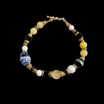 Black Zebra Stripe Agate Bracelet