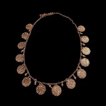 Copper Disc and Labradorite Necklace