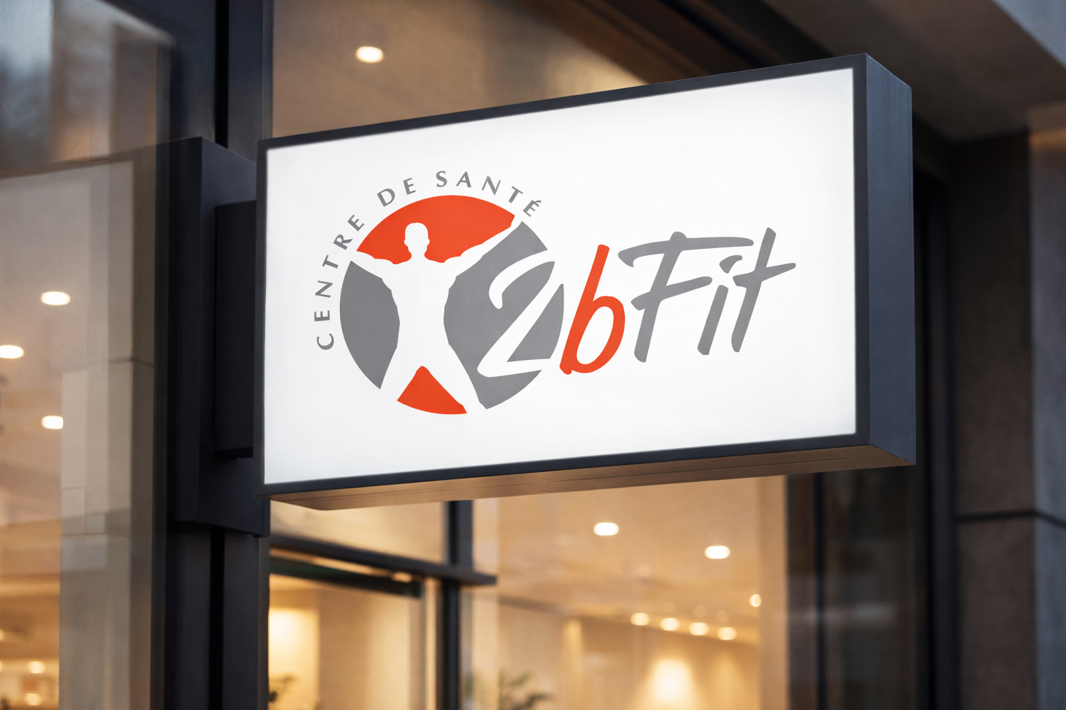 2bFit logo signage outside a building