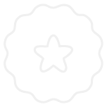 Badge with a star inside