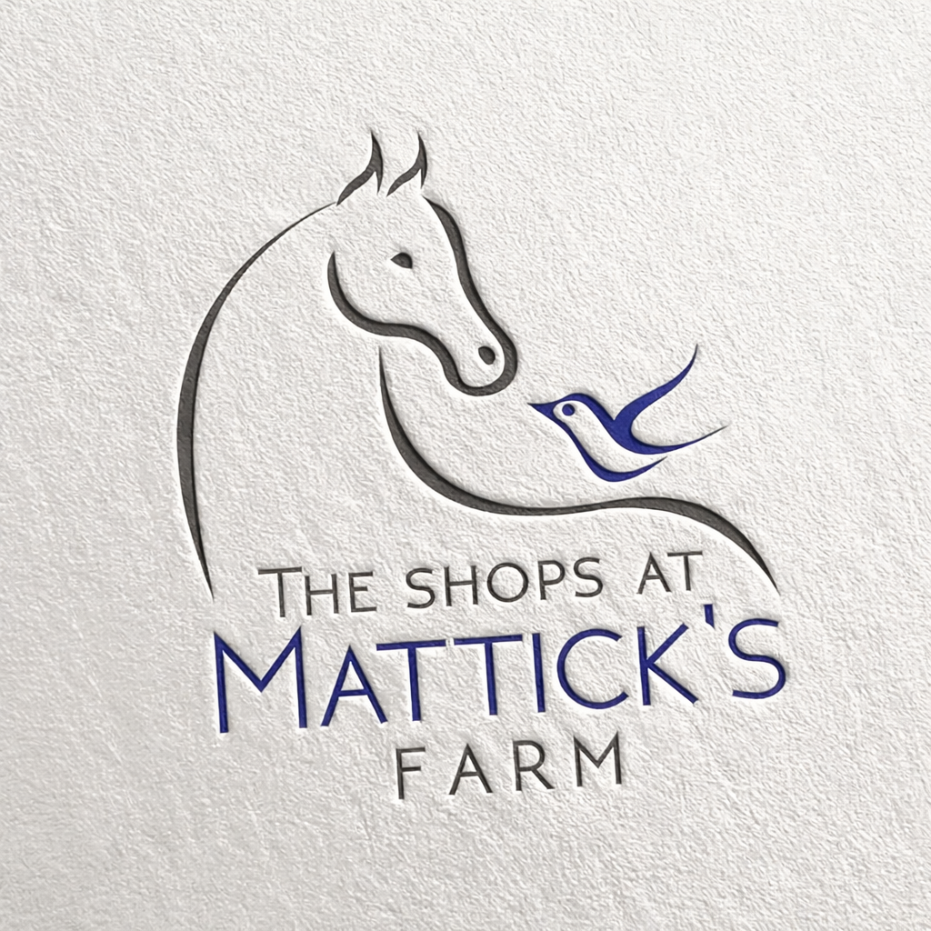 Mattick's farm logo embossed on a card