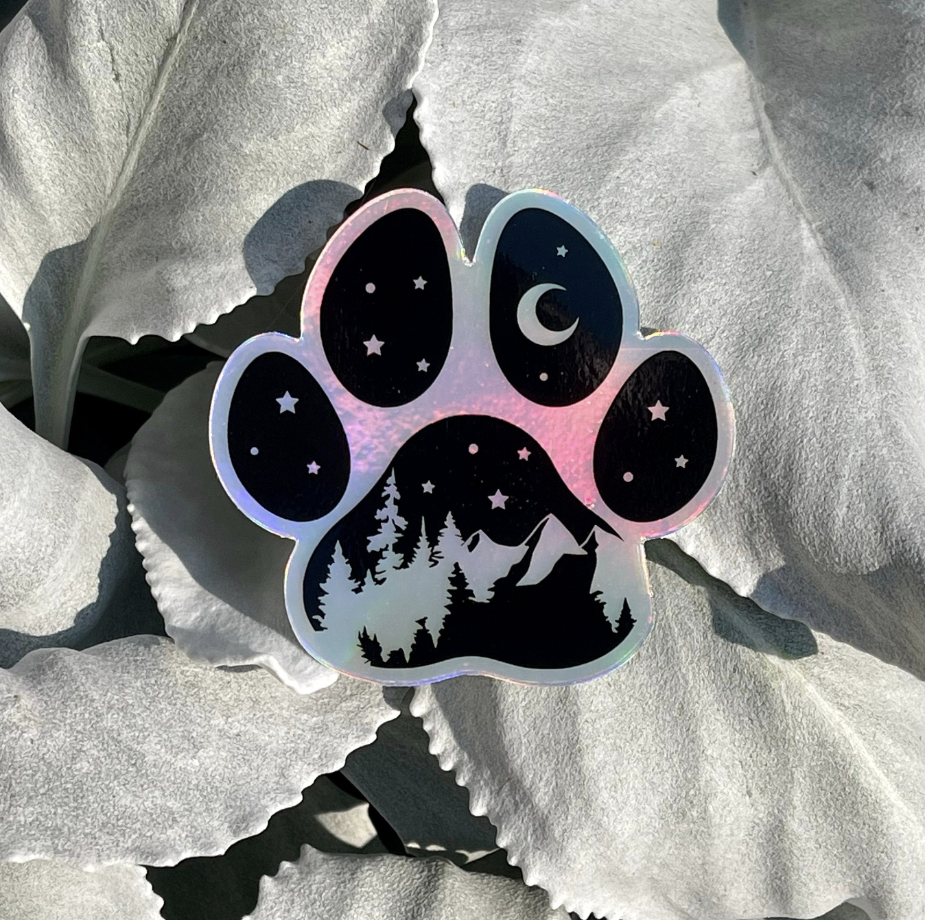 Holographic Paw Print Sticker