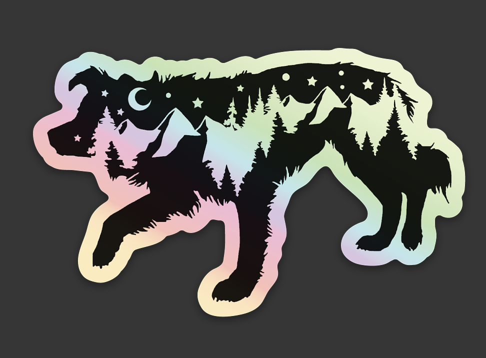 Holographic Border Collie Sticker