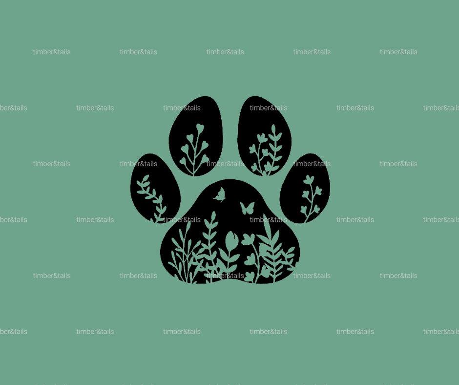 Wildflower Paw Print Decal