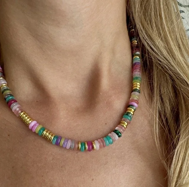 Summer Radiance 14k Gold Crystal Necklace