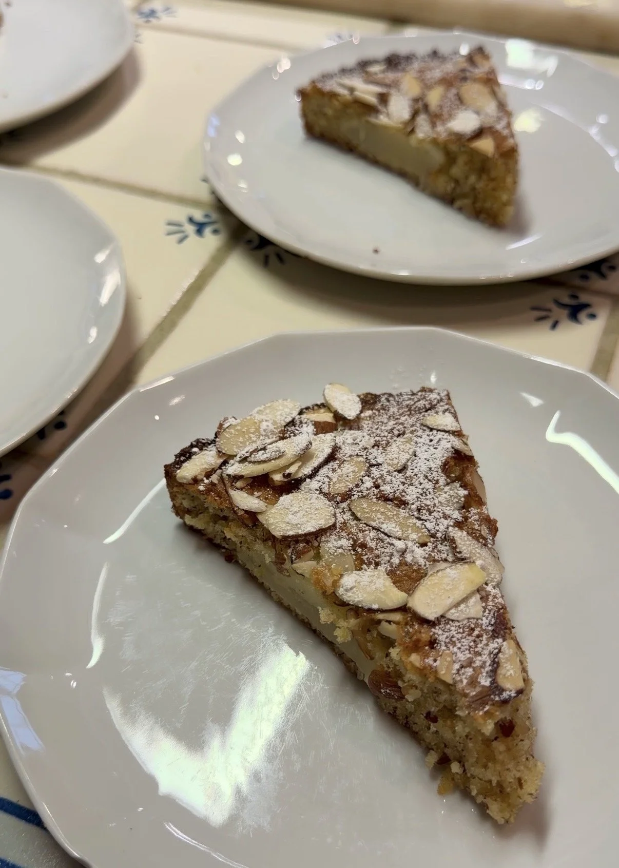 A sweet finish: almond and pear cake