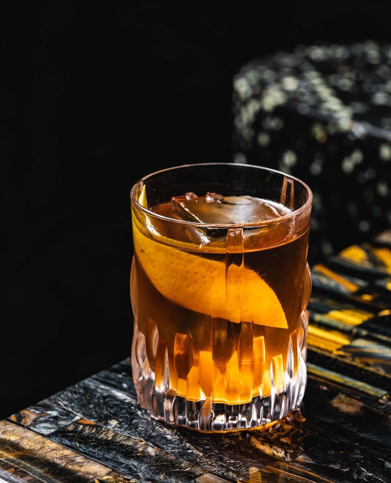 There&rsquo;s a reason this one never left. A5 Old Fashioned with wagyu fat-washed bourbon, koji, and aromatic bitters.