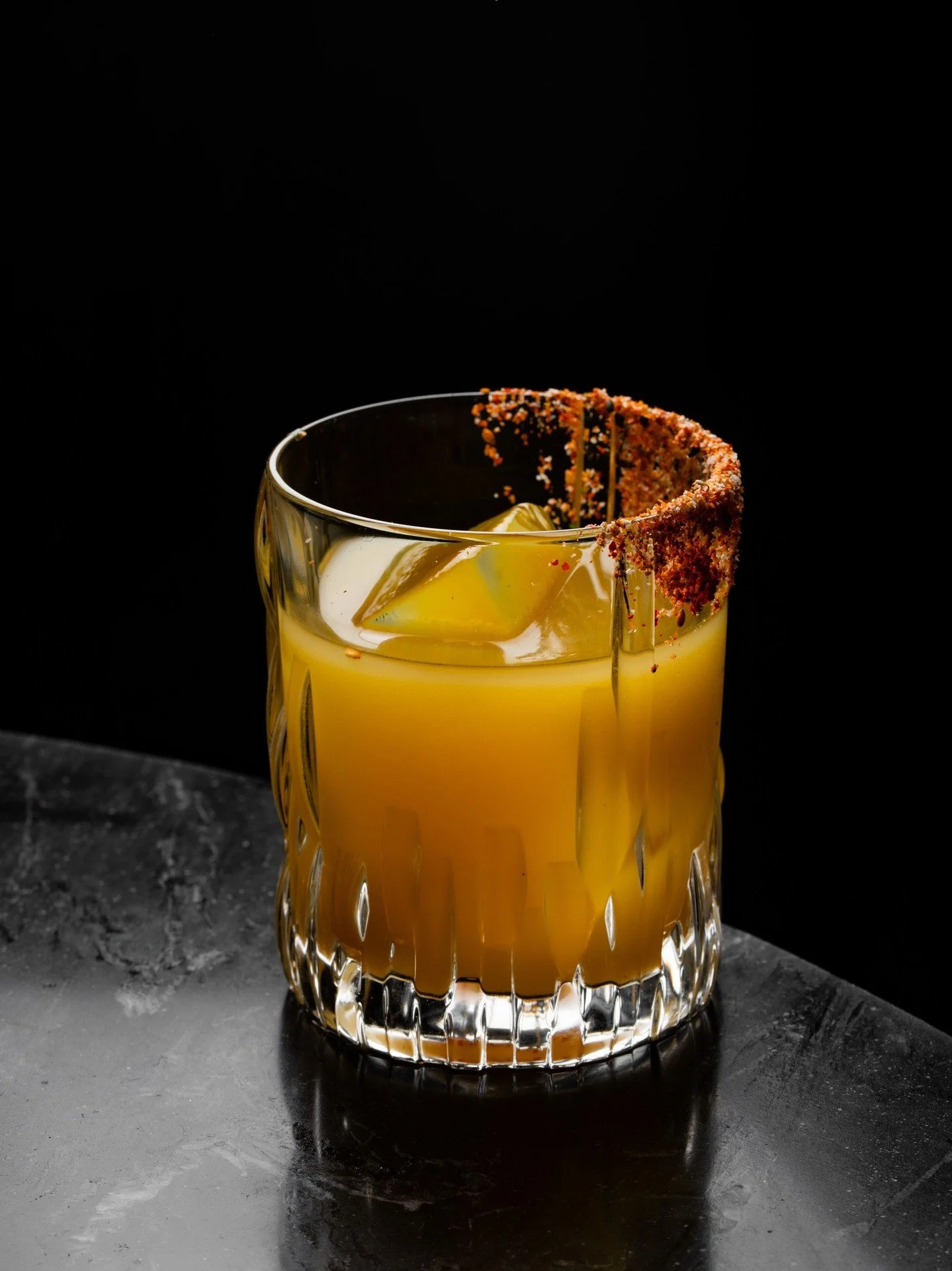 Something for the cocktail rotation. Hinata with tequila, mezcal, passion fruit, lemon, and sweet bell pepper agave.